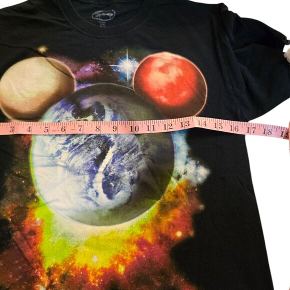 DISNEY Planet Mickey Black Short Sleeve T-Shirt sz S 34/36 Pre-Shrunk - Picture 8 of 10